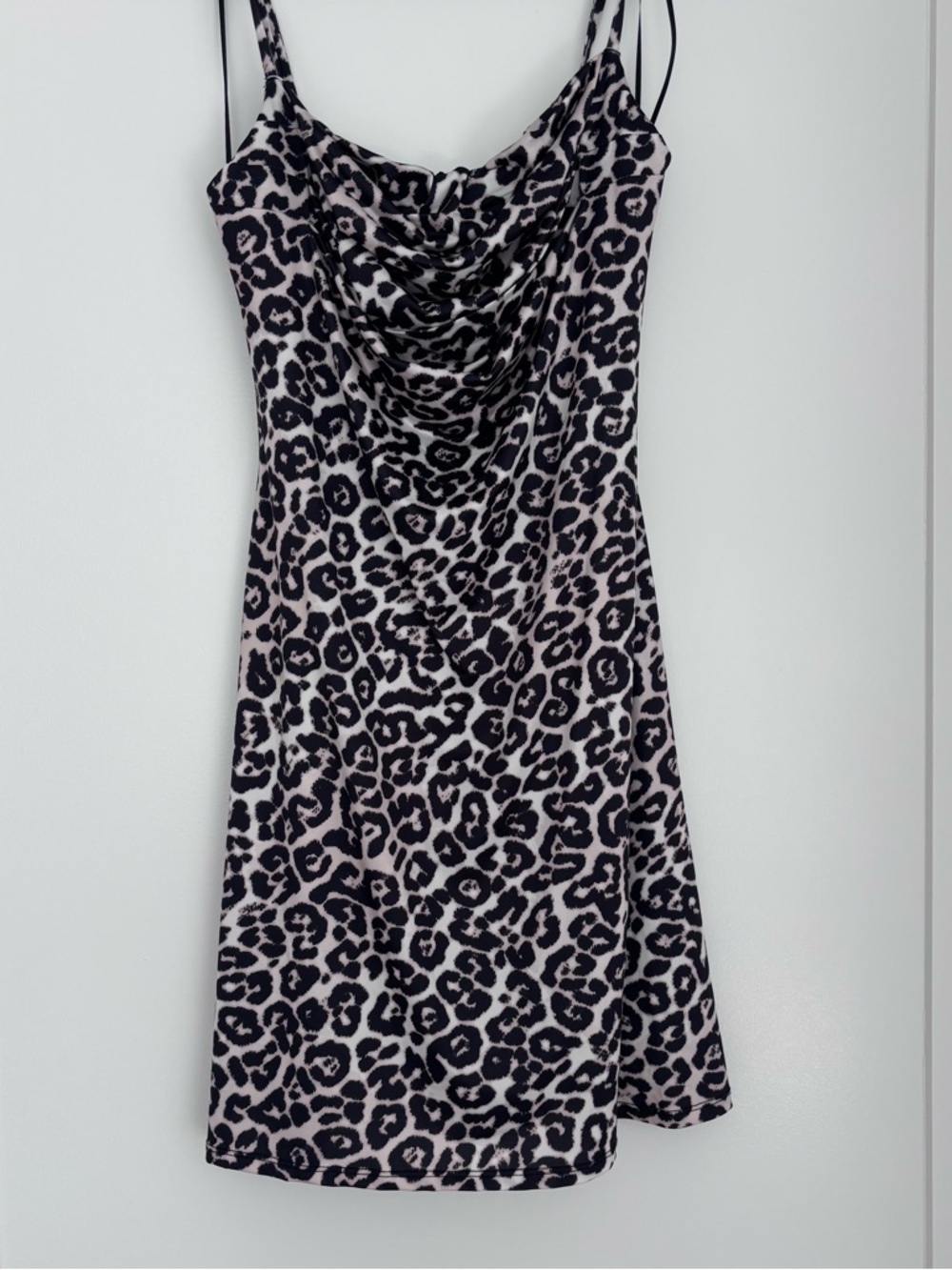 AFRM cowl neck leopard print dress